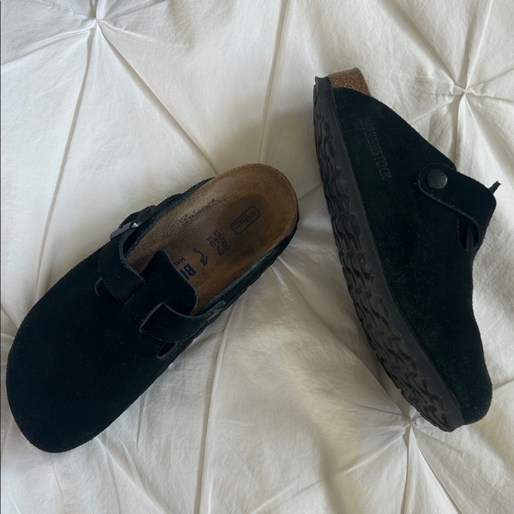 Birkenstock Boston Clog - Black Suede - Size 37